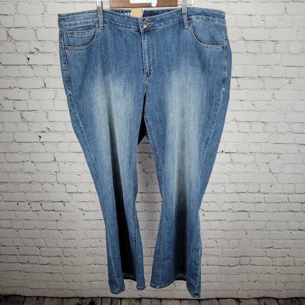 DKNY Jeans Blue Denim Spring Street Jean Mid Rise Flare 28WR (46x33)